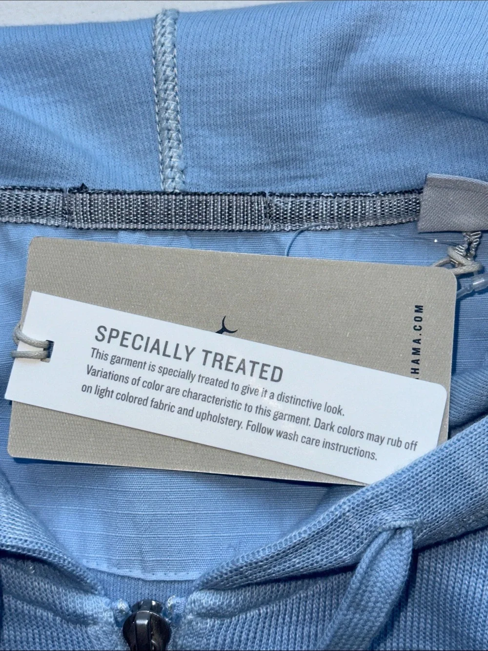 Tommy Bahama Light Blue Full-Zip Hoodie Jacket - Picture 6 of 6